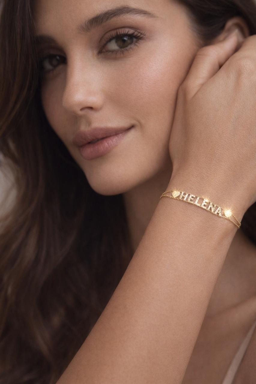 Pulseira Nome Personalizada em brilhantes